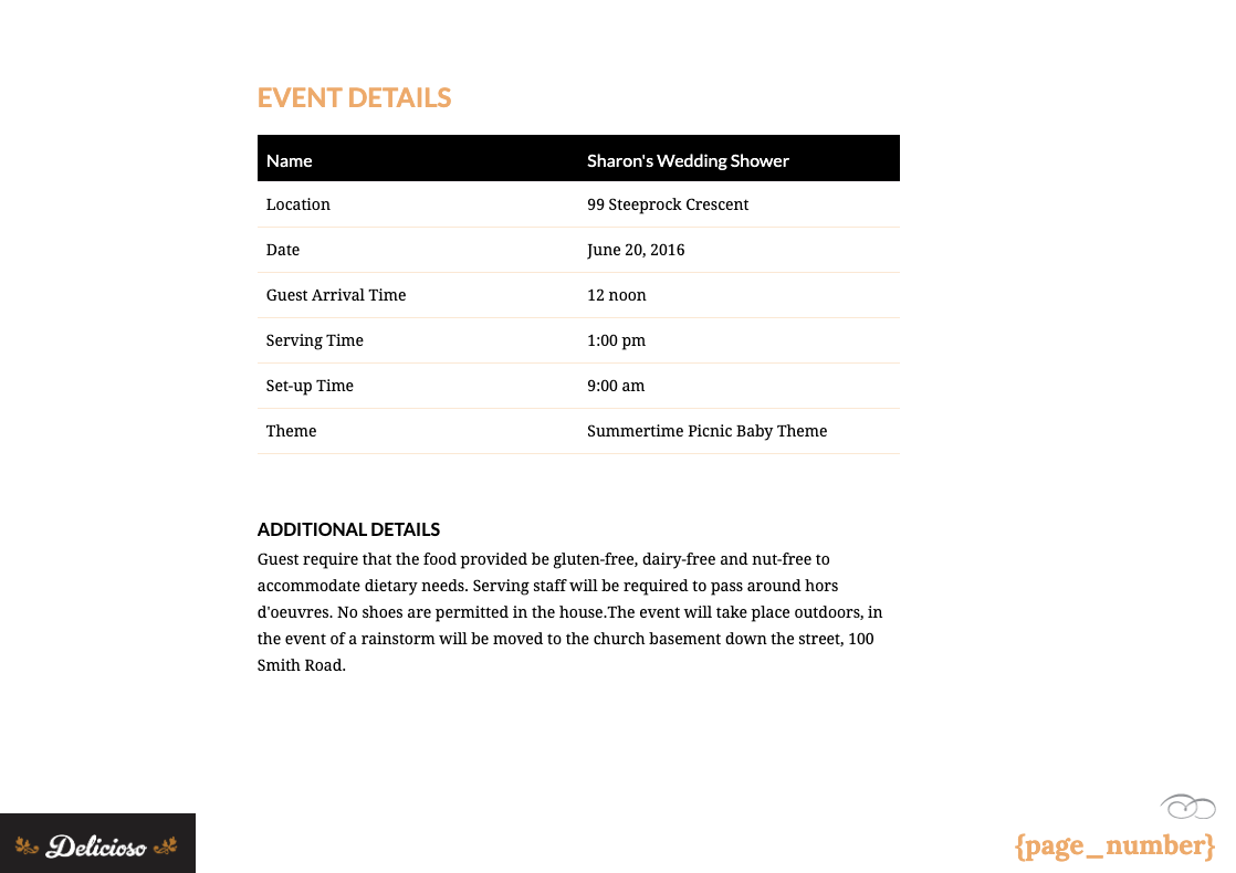 Catering Proposal Template